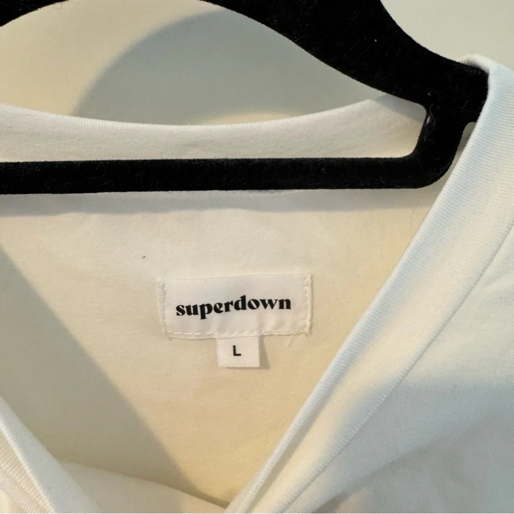 NWT Superdown White Maureen Jersey Mini Dress - Size L - Picture 9 of 10